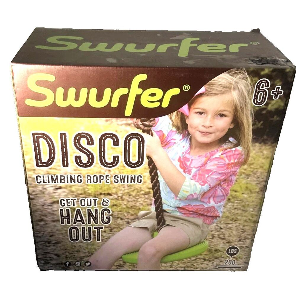 Swurfer Disco 3-in-1 Outdoor Swing Sit, Stand, Climb for Ages 6+ New (ga)